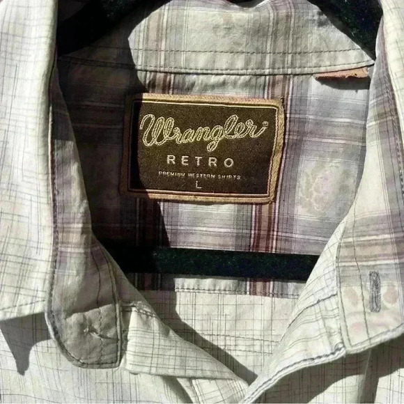 Men’s Wrangler Retro Premium Long Sleeve Pearl Snap Button Up Western Shirt Lg - Picture 12 of 16